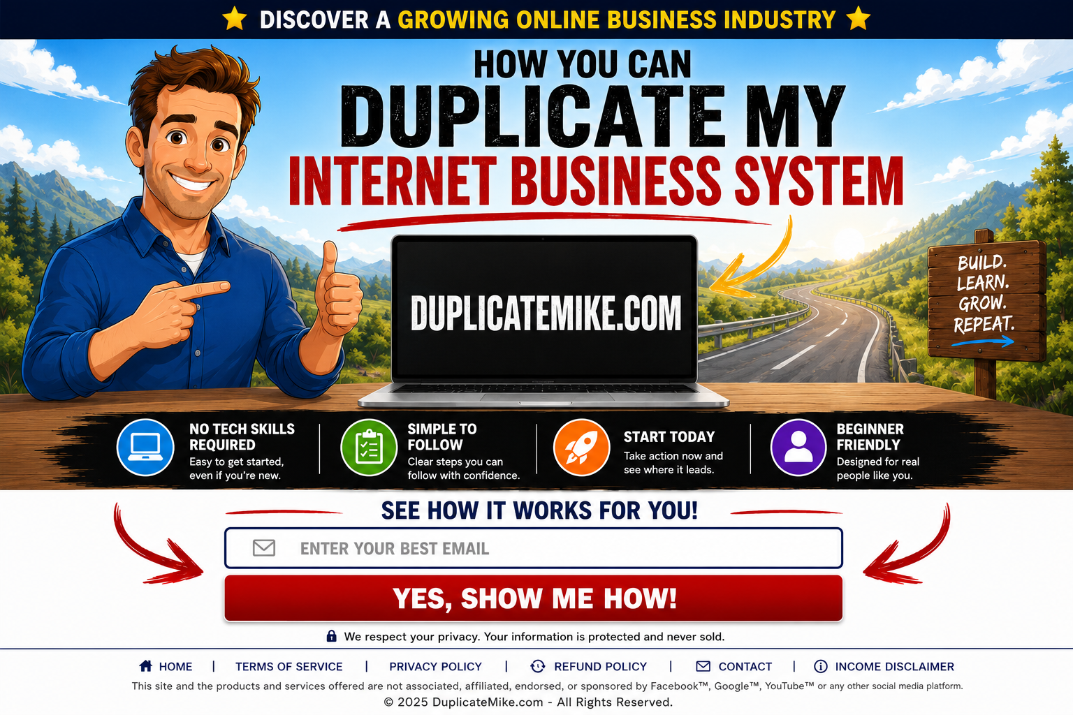 DuplicateMike.com landing page